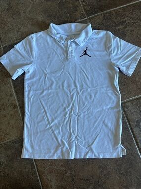 Jordan White Polo Shirt with Black Jumpman
